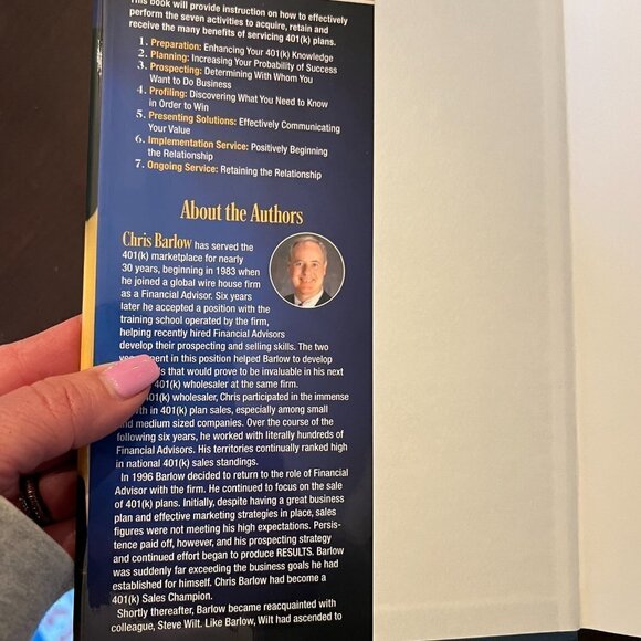 401(k) Sales Champion By Christopher Barlow & Steven D. Wilt. Third Ed. Hardback - Picture 3 of 3